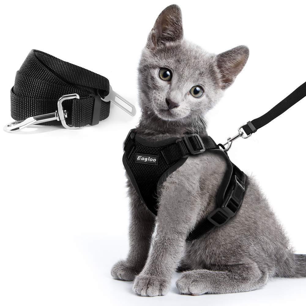 Escapeguard Cat Vest Harness And Car Seat Belt Adapter - Adjustable, Reflective, And Escape-Proof Harness For Cats And Small Dogs-0