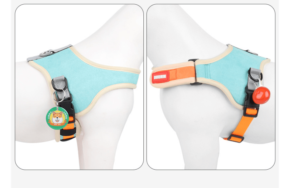 Luxury Suede Dog Harness Set: Stylish Leash And Adjustable Chest Strap For Pet Comfort-4