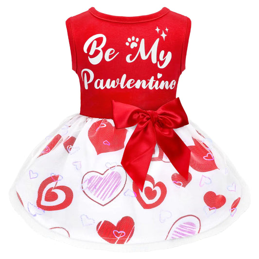 Dog Halloween Costumes Dog Dresses Halloween Costumes for Dogs Funny Puppy Dress with Bow for Small Large Dogs Pumpkin Witch Bat Pet Costume Halloween Christmas (Be My Pawlentines Medium)