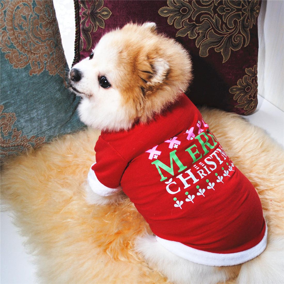 Festive Furry Border Christmas Dog Dress-5