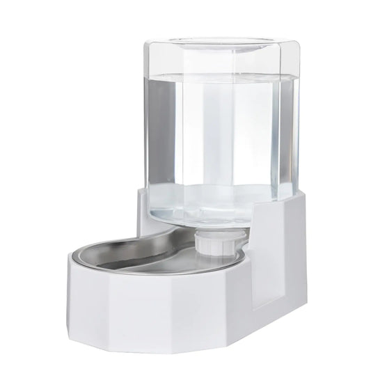 Automatic Pet Water Dispenser with Stainless Steel Bowl Gravity Waterer Angular Water Feeder for Small to Large Dogs and Cats (4L Without Filter)