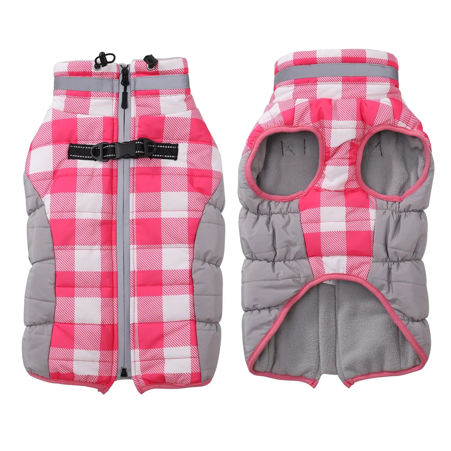 Winter Dog CoatDog Sweaters for Medium Dogs GirlWarm Small Dogs SweaterDog Fleece JacketDog Coats WaterproofDoggie Pet Vest JacketsLarge Size Female Pooch SweaterPuppy (PlaidPink XX-Large)