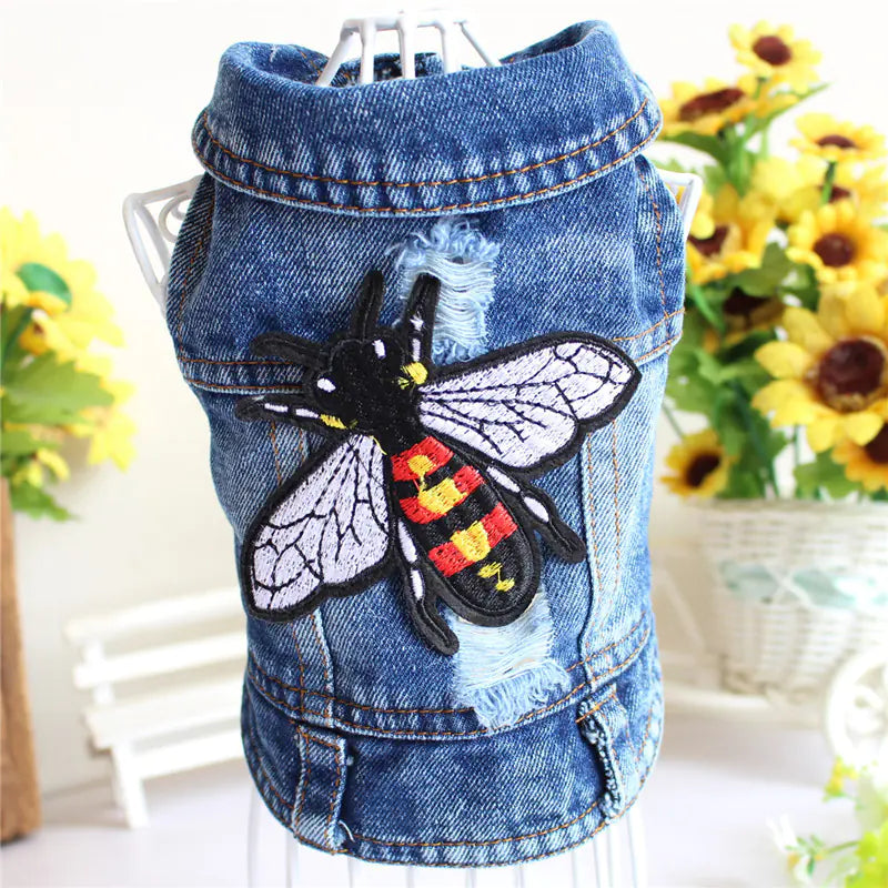 Designer Denim Jacket for Small Dogs and Cats