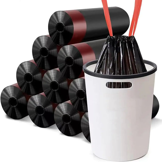 Tusuge 4 Gallon Black Trash bagsTear-Free Trash bagsHome-Use Unscented Waste Bag 90 count