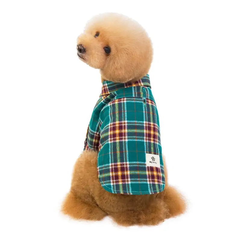 Plaid Pet Leisure Shirt for Dogs and Cats