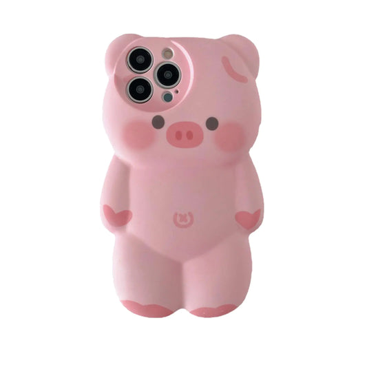 HBHOYBJ Case for iPhone 13 Pro Max Case Cute iPhone Case Kawaii Phone Cases Funny Soft Silicone Phone Case Anti-Drop Shockproof Protective Case Cover iPhone 13 Pro Max Case for Women Girly (Pig Pink)