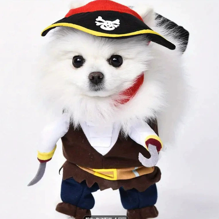 Pet Dog Cat Funny Cute Pet Costume Vertical Funny Dress-up Clothes Halloween Summer Clothes