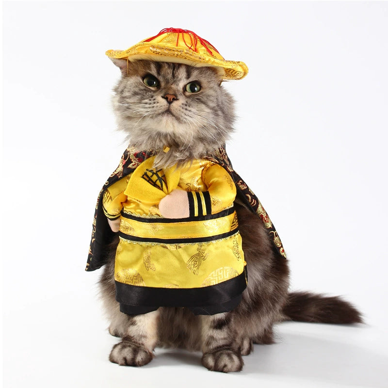 Pet Dog Cat Funny Cute Pet Costume Vertical Funny Dress-up Clothes Halloween Summer Clothes