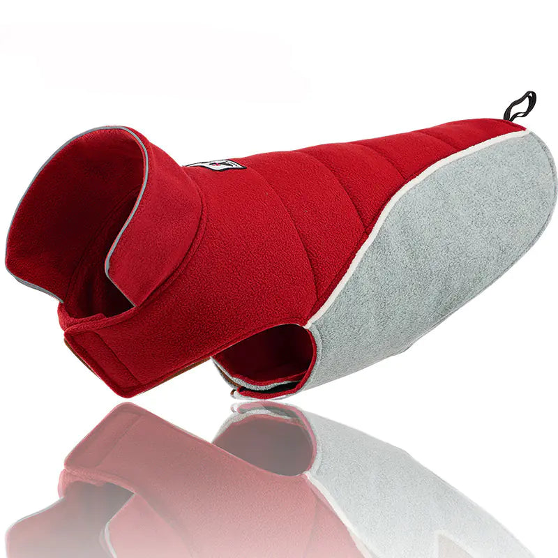 Reversible Fleece Dog Coat for Winter Warmth