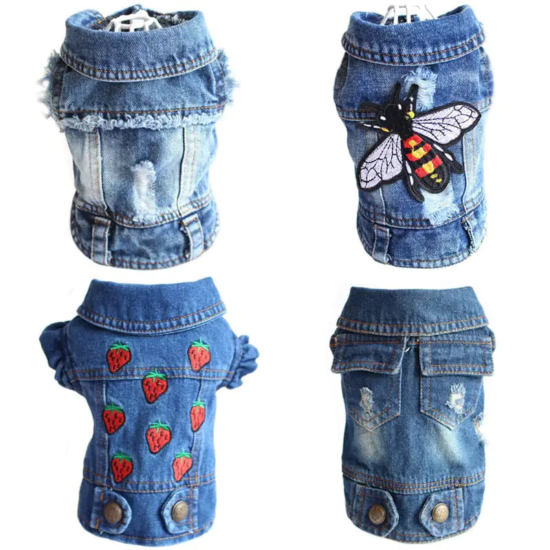Designer Denim Jacket for Small Dogs and Cats