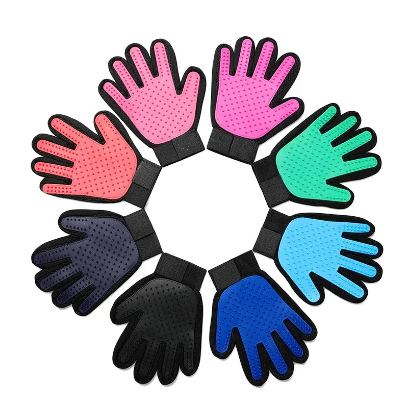 Silicone Pet Grooming Gloves Cats Hair Brush and Comb Gloves to Bathe