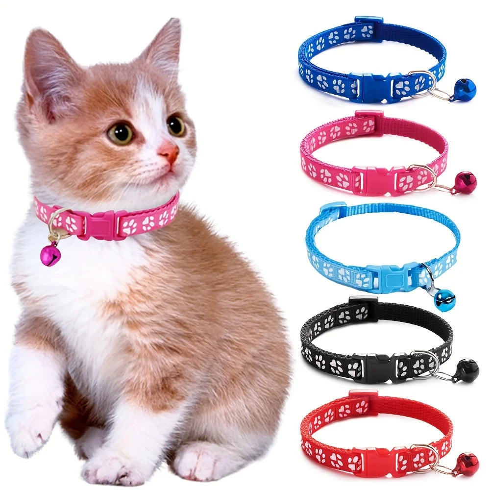 Fashion Pet Cats Collar Colorful Pattern Cute Bell Adjustable Collars