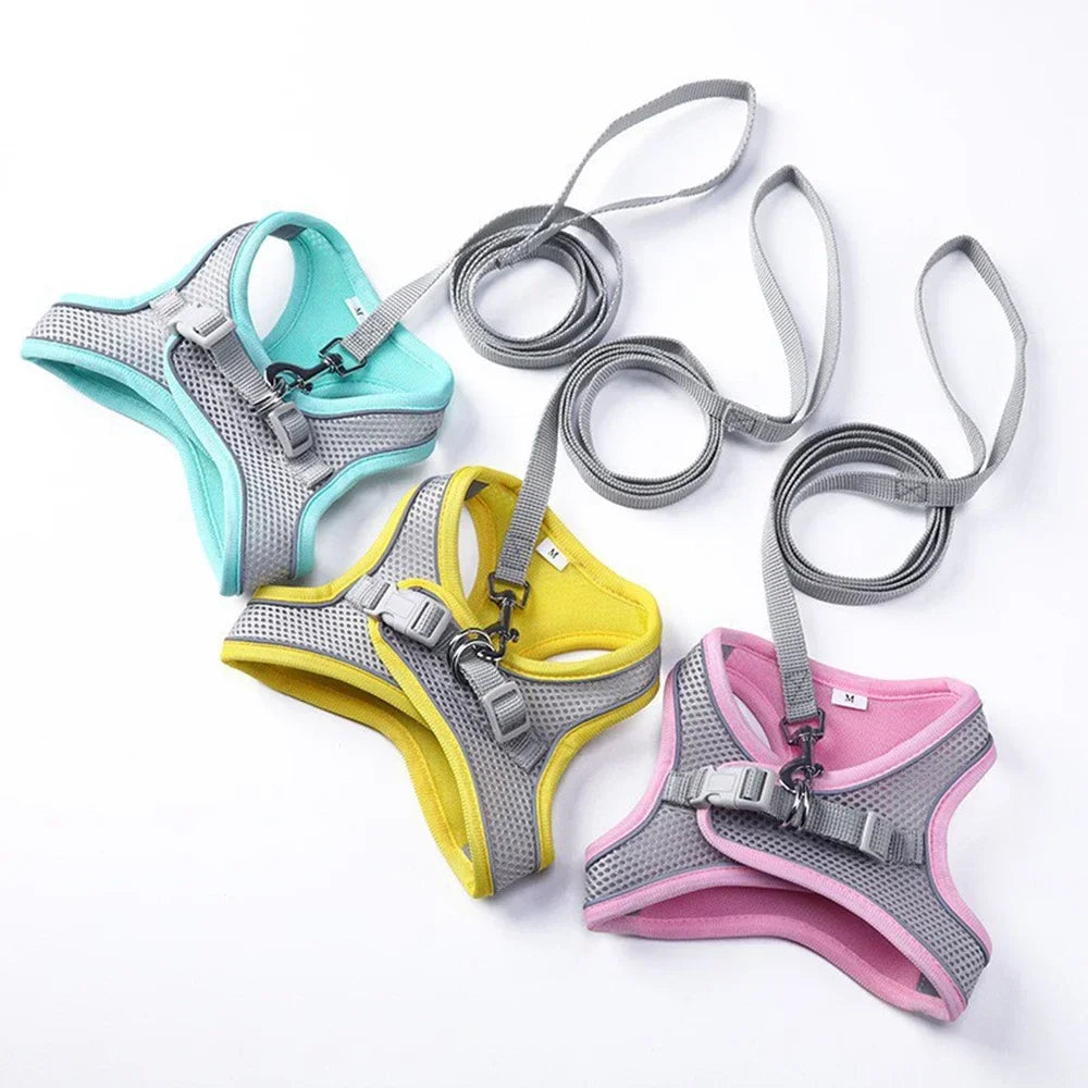 Cat Harness Leash Set Adjustable Dog Cat Collar for French Bulldog