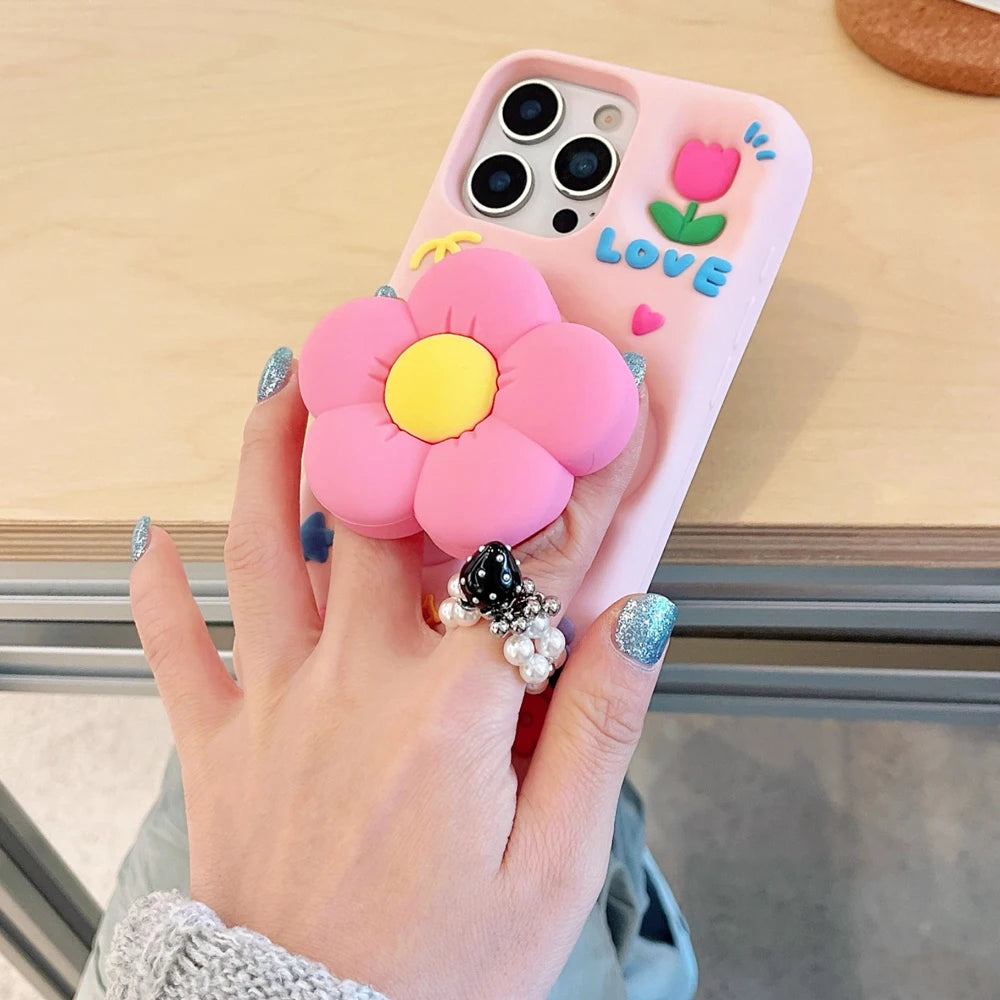 For iPhone 16, 16Pro, 16promax,3D soft silicone case for iPhone, shockproof Cover, shockproof skin shell, Cute cartoon animal