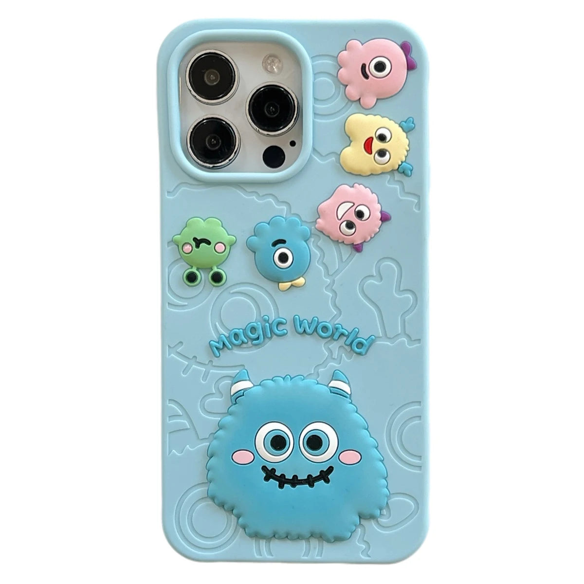 For iPhone 16, 16Pro, 16promax,3D soft silicone case for iPhone, shockproof Cover, shockproof skin shell, Cute cartoon animal