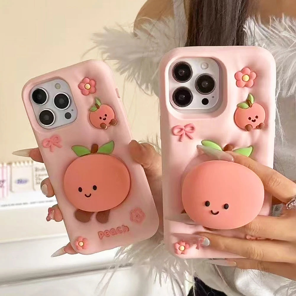 For iPhone 16, 16Pro, 16promax,3D soft silicone case for iPhone, shockproof Cover, shockproof skin shell, Cute cartoon animal