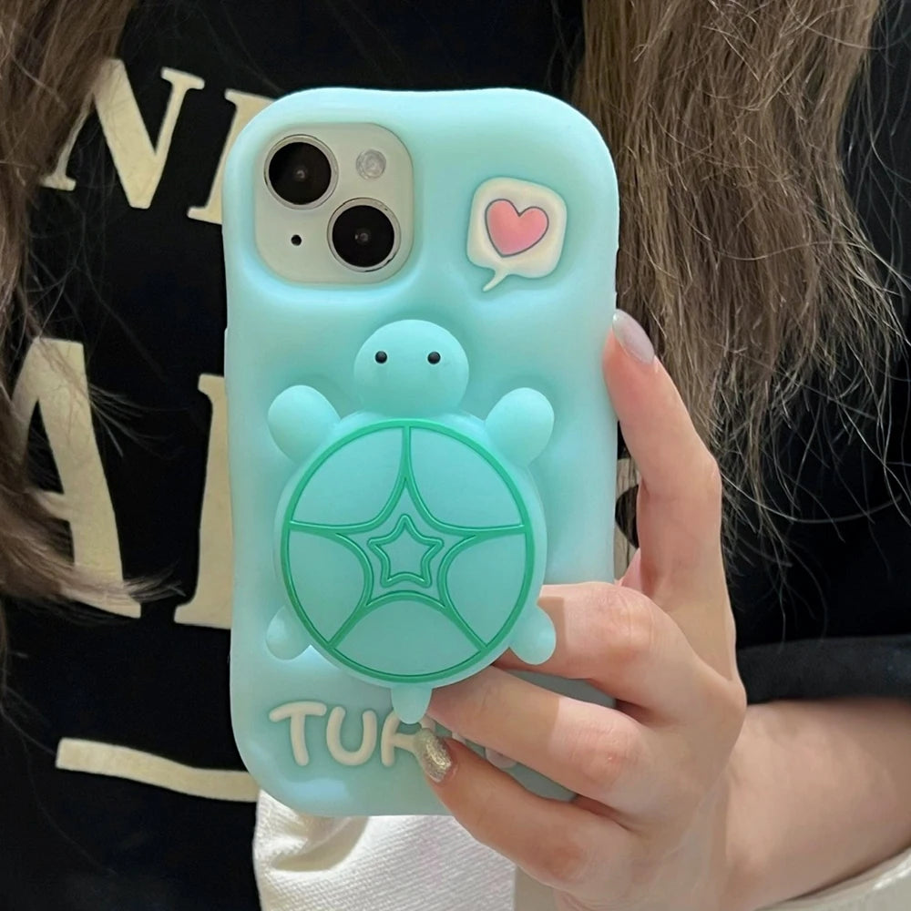 For iPhone 16, 16Pro, 16promax,3D soft silicone case for iPhone, shockproof Cover, shockproof skin shell, Cute cartoon animal