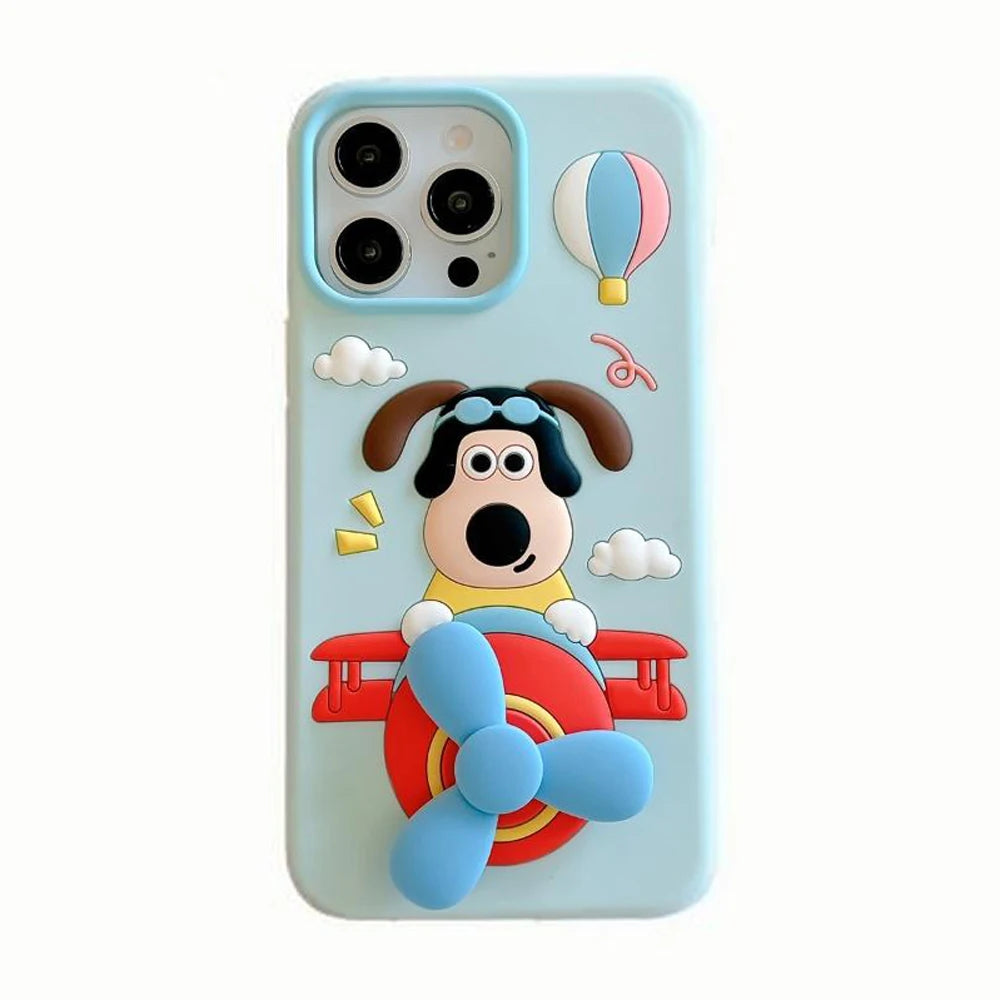 For iPhone 16, 16Pro, 16promax,3D soft silicone case for iPhone, shockproof Cover, shockproof skin shell, Cute cartoon animal