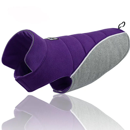 Reversible Fleece Dog Coat for Winter Warmth