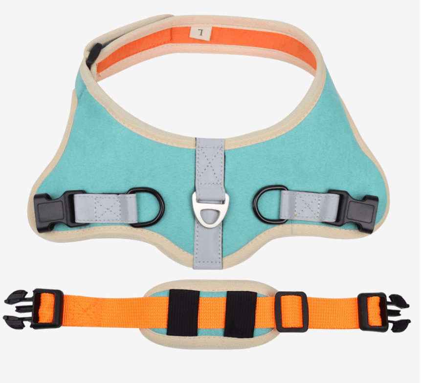 Luxury Suede Dog Harness Set: Stylish Leash And Adjustable Chest Strap For Pet Comfort-2
