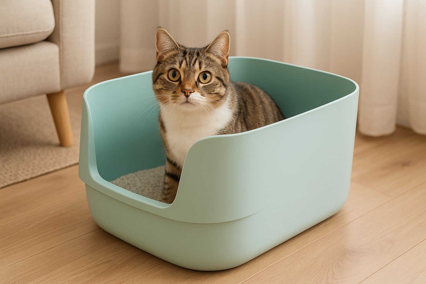 Cat Using Litter Box