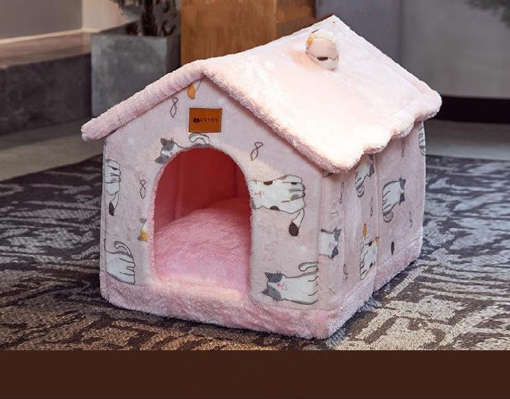 Cozyfold Pet House: Foldable Winter Bed & Enclosed Cave For Dogs And Cats-4