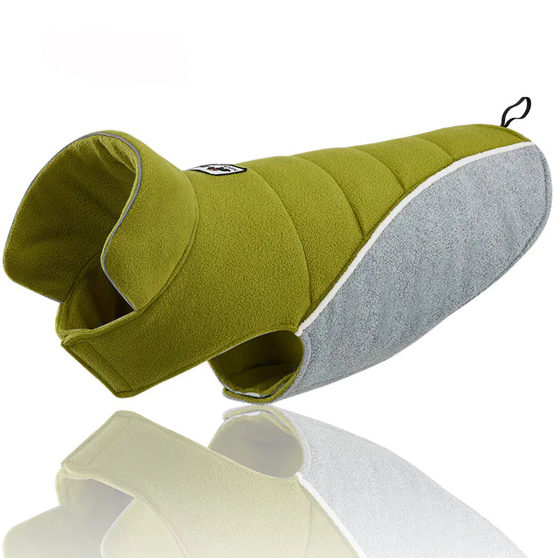 Reversible Fleece Dog Coat for Winter Warmth