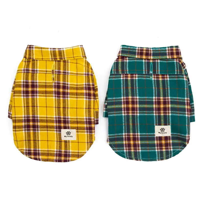 Plaid Pet Leisure Shirt for Dogs and Cats
