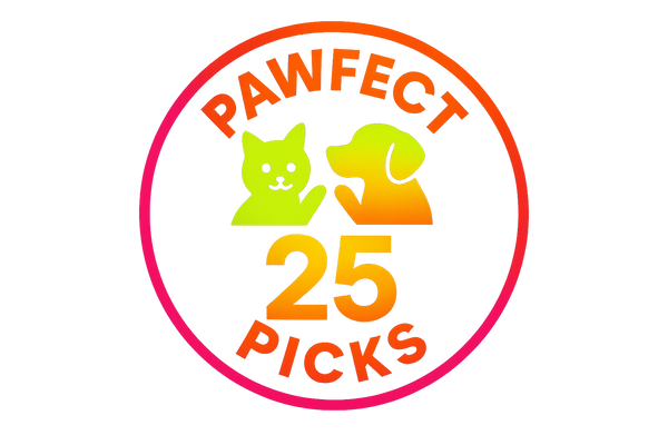 Vibrant competitive Pawfect Picks 25 logo with bright colors