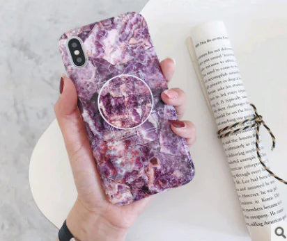 Vintage Marble Pattern Phone Case with Stand for iPhone