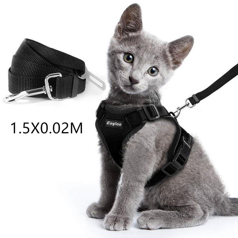 Escapeguard Cat Vest Harness And Car Seat Belt Adapter - Adjustable, Reflective, And Escape-Proof Harness For Cats And Small Dogs-19