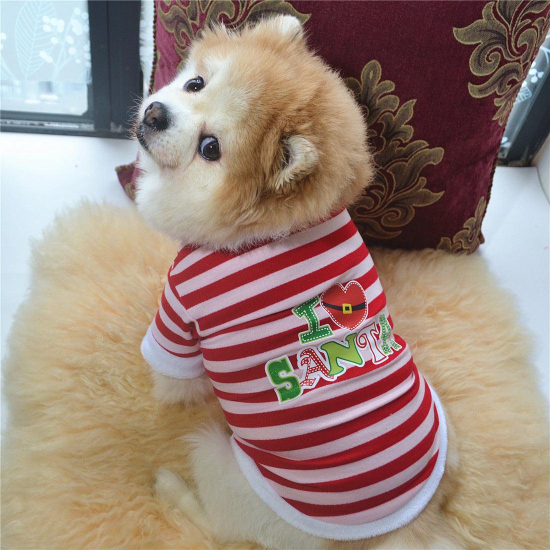 Festive Furry Border Christmas Dog Dress-3