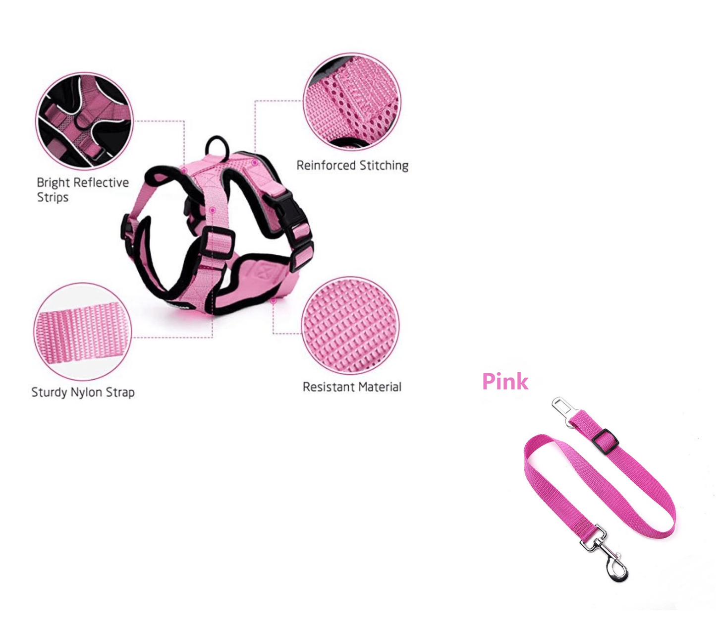 Escapeguard Cat Vest Harness And Car Seat Belt Adapter - Adjustable, Reflective, And Escape-Proof Harness For Cats And Small Dogs-17