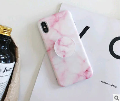 Vintage Marble Pattern Phone Case with Stand for iPhone