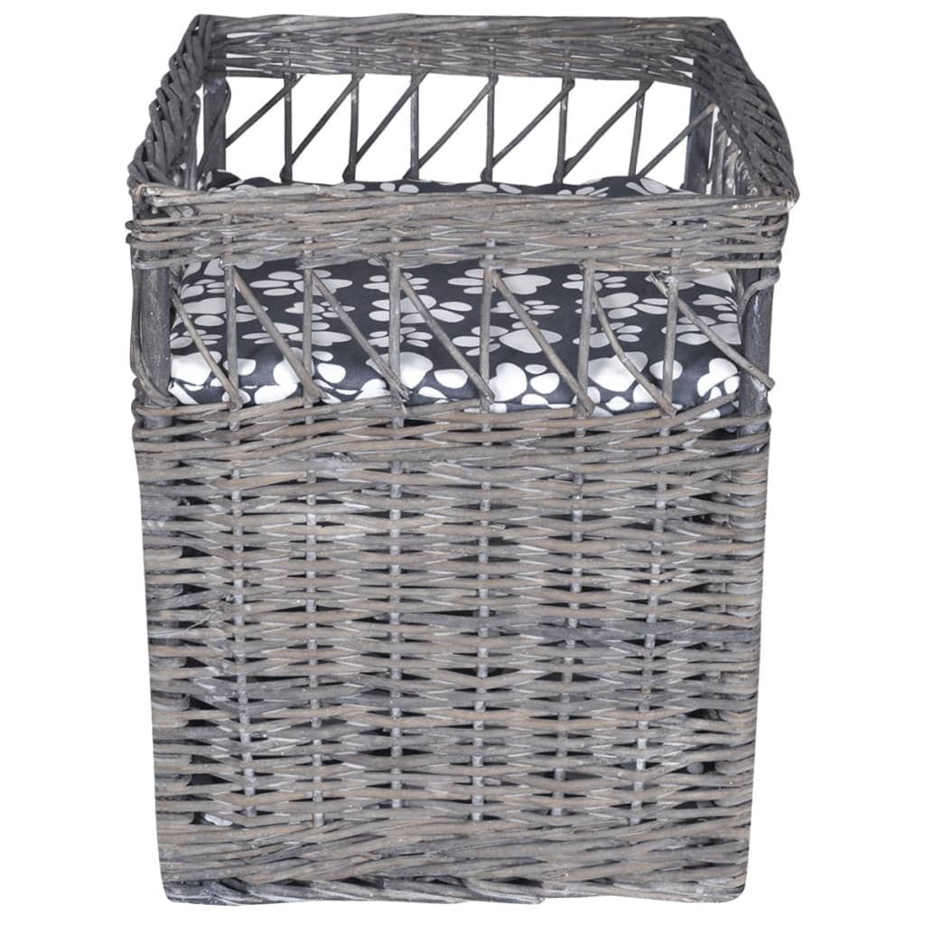 vidaXL Willow Cat Tree Pet House/Bed/Scratching Post with Cushion Square-1