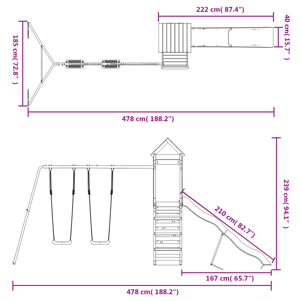 vidaXL Outdoor Playset Solid Wood Pine-2