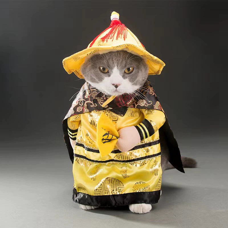 Pet Dog Cat Funny Cute Pet Costume Vertical Funny Dress-up Clothes Halloween Summer Clothes