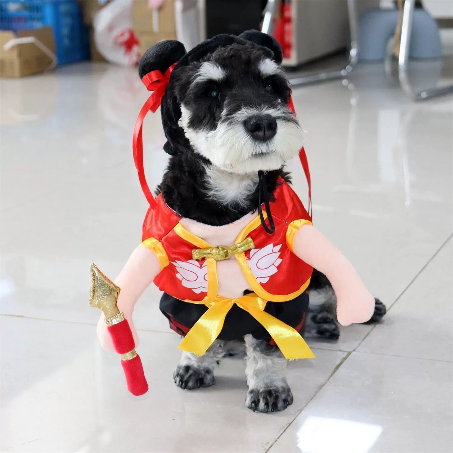 Pet Dog Cat Funny Cute Pet Costume Vertical Funny Dress-up Clothes Halloween Summer Clothes