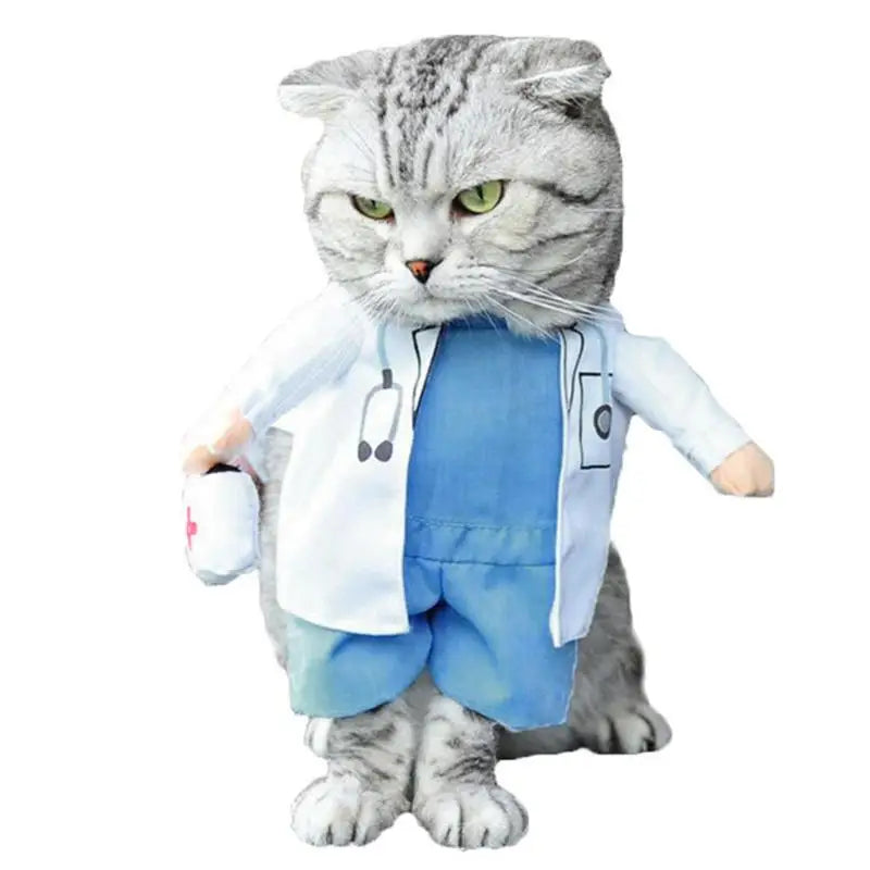 Pet Halloween Costume Funny Dog Cat Doctor Costume Pet Doctor Clothing Funny Cosplay Clothes Dress Apparel Outfit Uniform