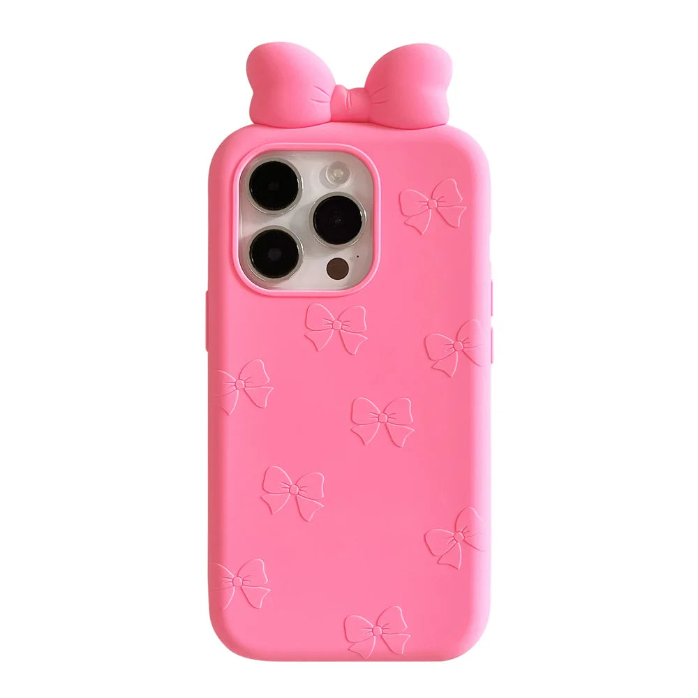 For iPhone 16, 16Pro, 16promax,3D soft silicone case for iPhone, shockproof Cover, shockproof skin shell, Cute cartoon animal