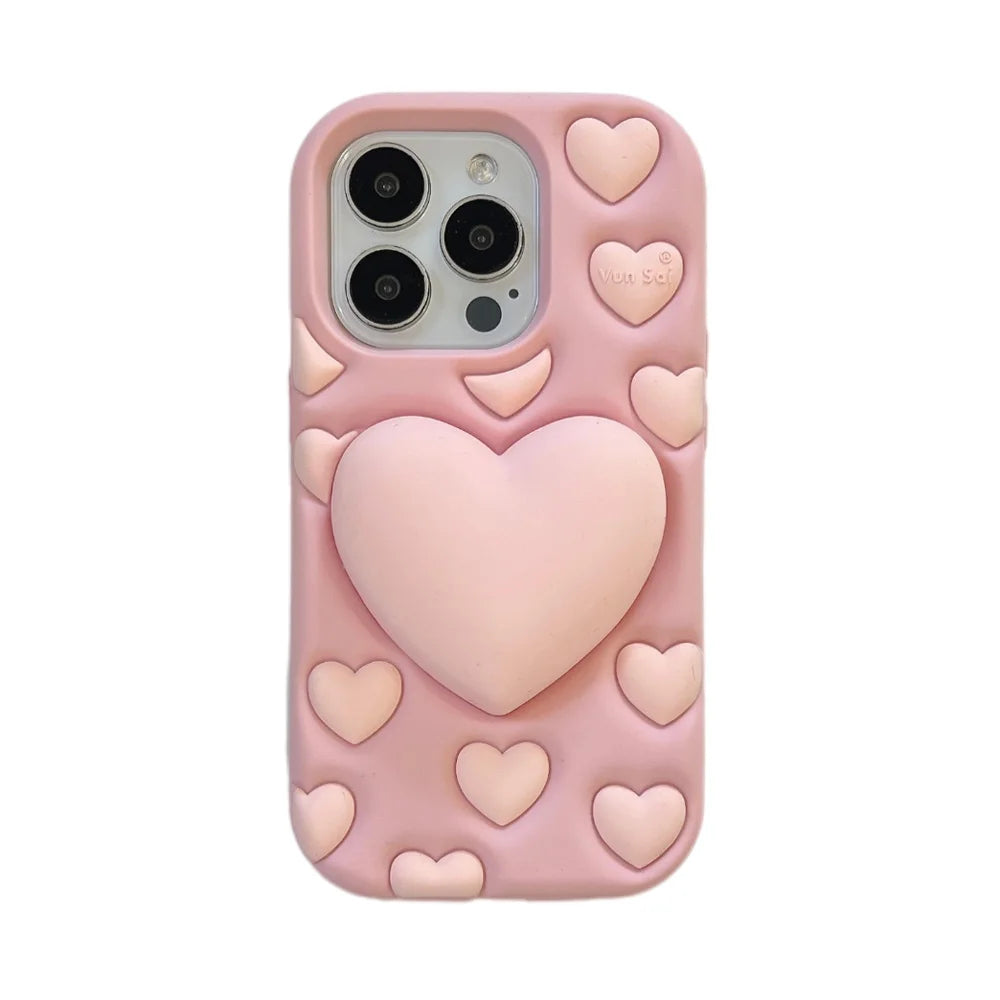 For iPhone 16, 16Pro, 16promax,3D soft silicone case for iPhone, shockproof Cover, shockproof skin shell, Cute cartoon animal