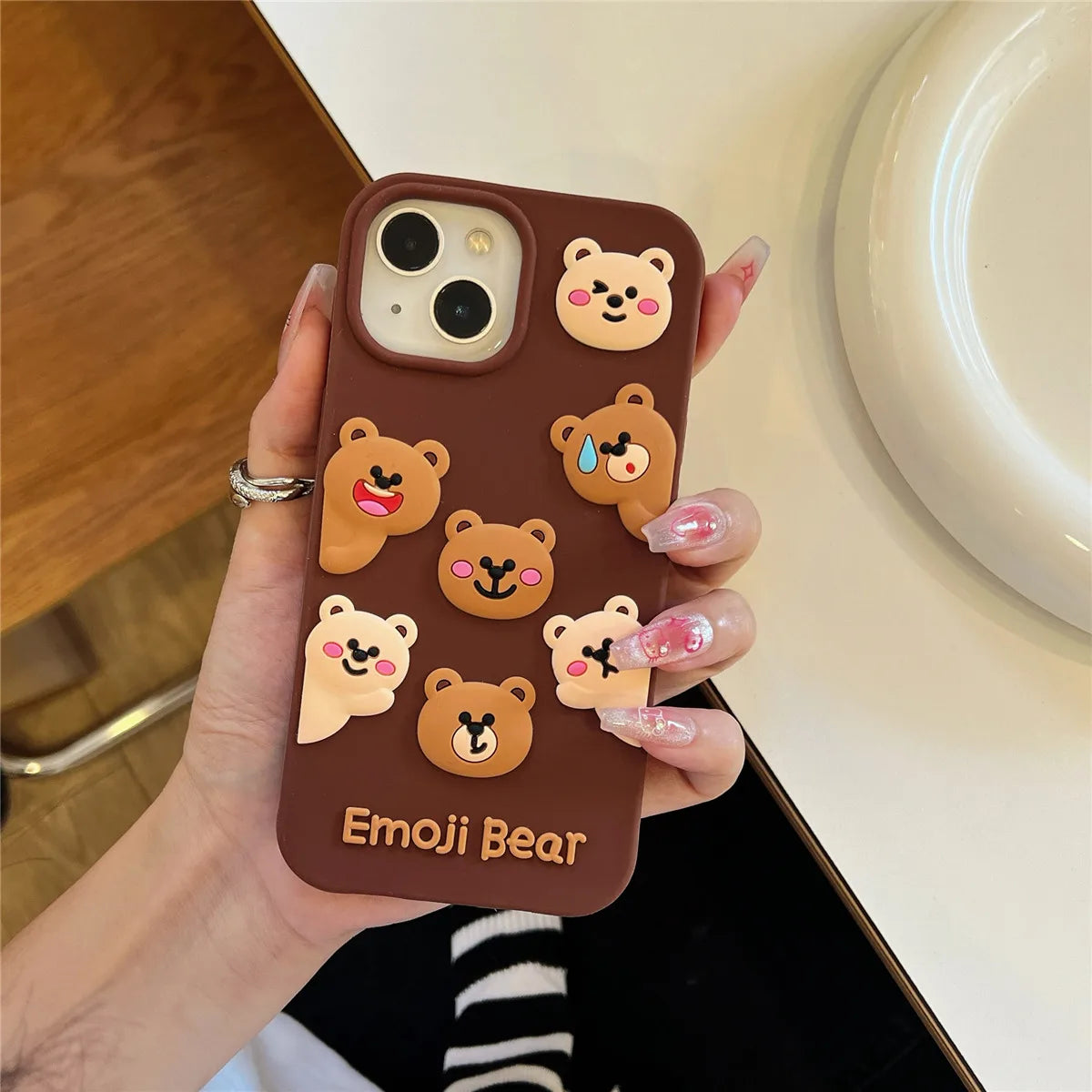 For iPhone 16, 16Pro, 16promax,3D soft silicone case for iPhone, shockproof Cover, shockproof skin shell, Cute cartoon animal