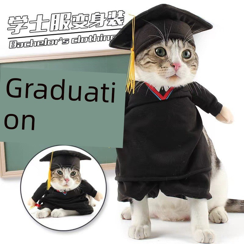 Pet Dog Cat Funny Cute Pet Costume Vertical Funny Dress-up Clothes Halloween Summer Clothes