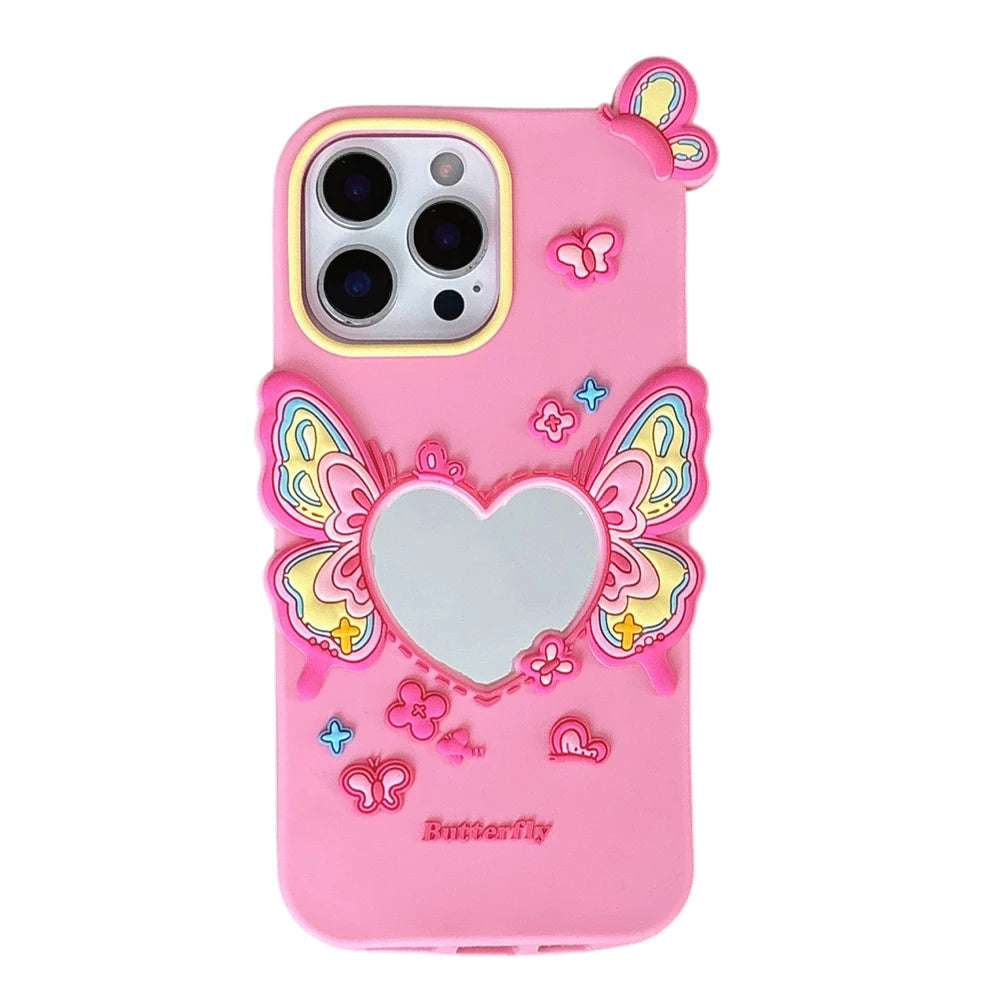 For iPhone 16, 16Pro, 16promax,3D soft silicone case for iPhone, shockproof Cover, shockproof skin shell, Cute cartoon animal