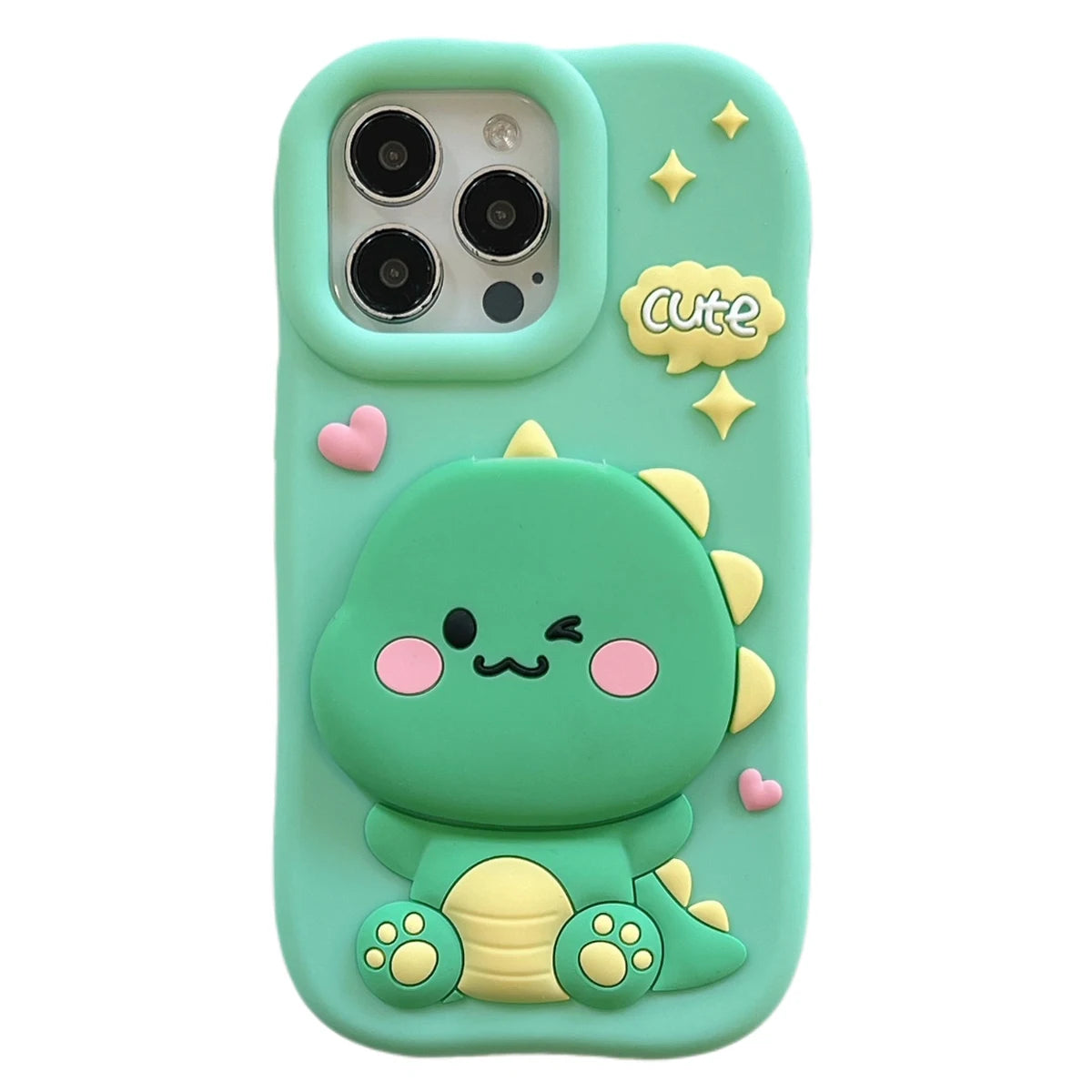 For iPhone 16, 16Pro, 16promax,3D soft silicone case for iPhone, shockproof Cover, shockproof skin shell, Cute cartoon animal