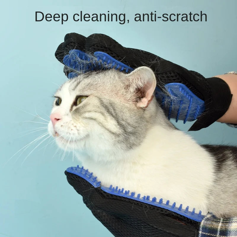 Silicone Pet Grooming Gloves Cats Hair Brush and Comb Gloves to Bathe