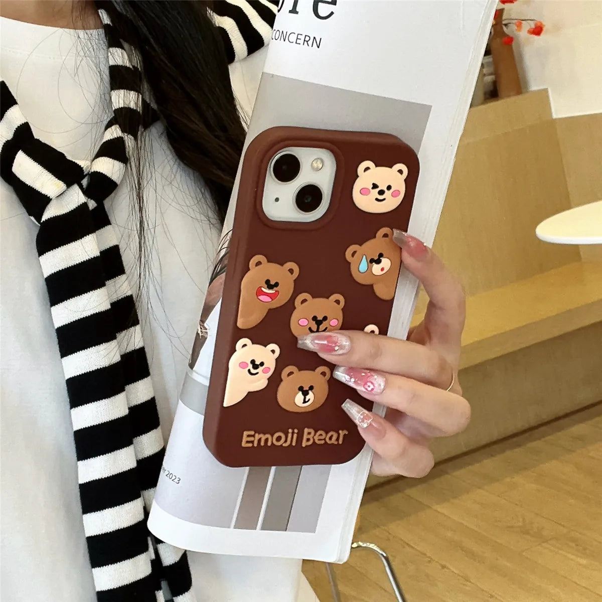 For iPhone 16, 16Pro, 16promax,3D soft silicone case for iPhone, shockproof Cover, shockproof skin shell, Cute cartoon animal