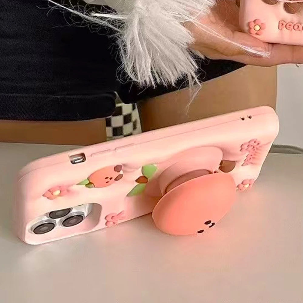 For iPhone 16, 16Pro, 16promax,3D soft silicone case for iPhone, shockproof Cover, shockproof skin shell, Cute cartoon animal