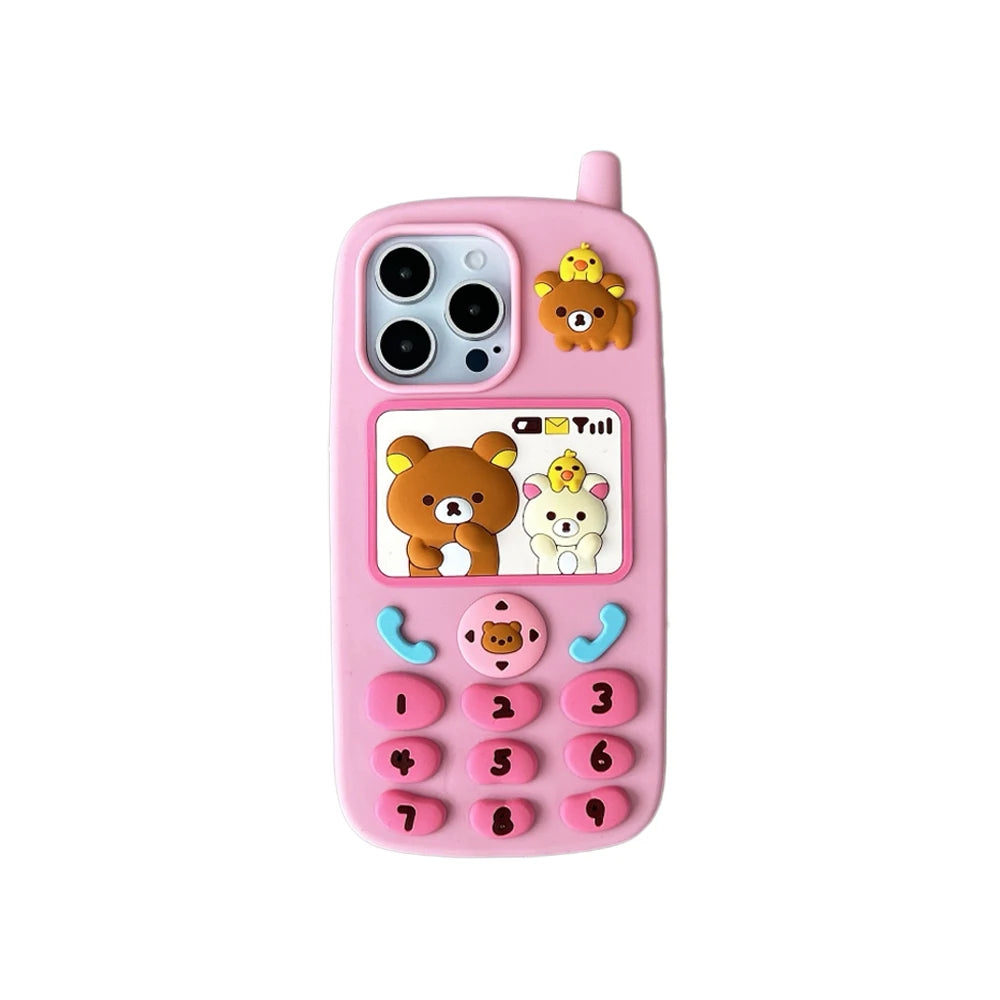 For iPhone 16, 16Pro, 16promax,3D soft silicone case for iPhone, shockproof Cover, shockproof skin shell, Cute cartoon animal