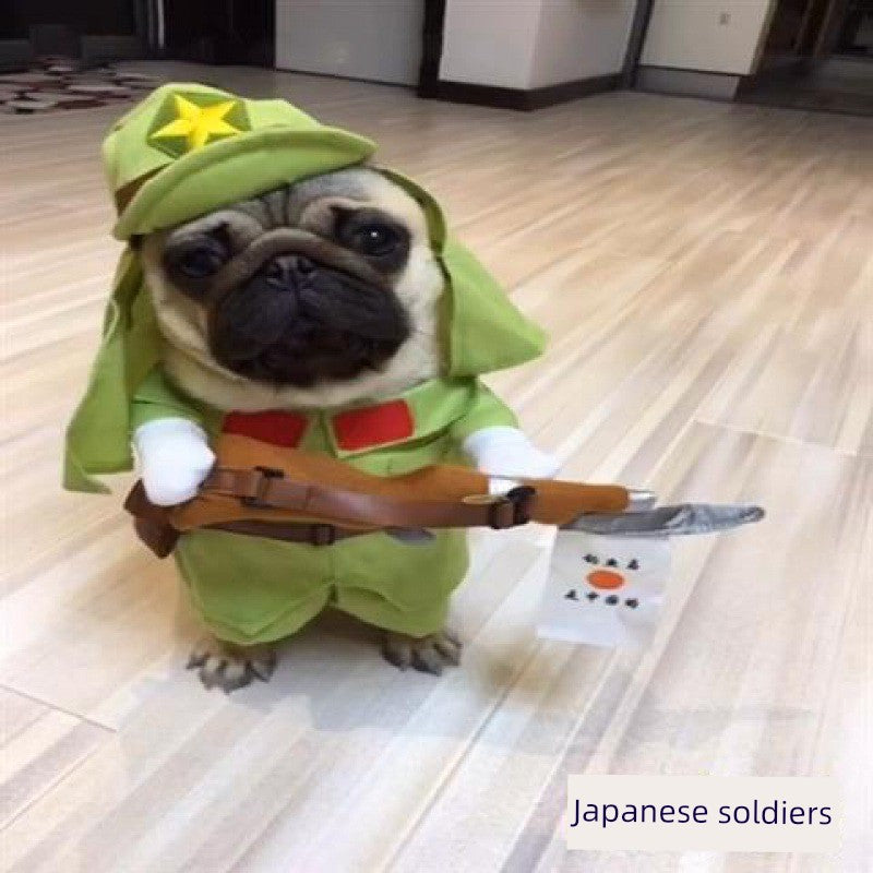 Pet Dog Cat Funny Cute Pet Costume Vertical Funny Dress-up Clothes Halloween Summer Clothes